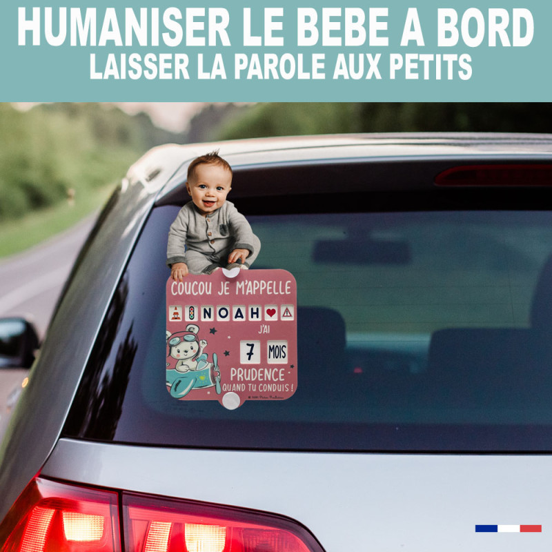Sticker Bébé à bord personnalisable et sa tutute – Stickers Auto